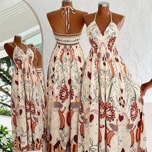 Floral Halter Maxi Dress